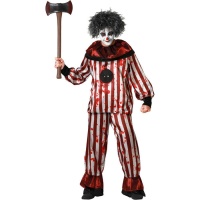 Costume da clown a strisce insanguinate per uomo