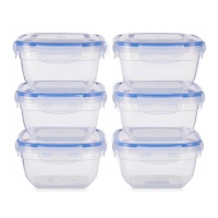 Tupperware quadrato in plastica da 900 ml - 6 unità