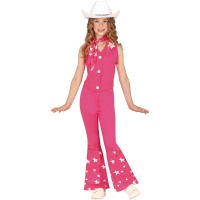 Costume da cowgirl rosa con stelle per ragazze