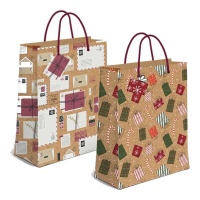 Sacchetto regalo natalizio Kraft 32 x 26 x 10 cm - 1 pz.