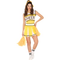 Costume da cheerleader giallo per donna