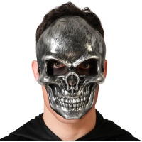 Maschera teschio grigio argento