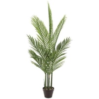 Pianta artificiale di palma longleaf con vaso nero 1,20 m