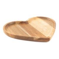 Portaoggetti a cuore in acacia 19,8 x 16,7 cm - DCasa