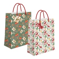 Sacchetto regalo classico per Natale 14 x 11,5 x 6,7 cm - 1 pz.