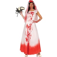 Costume da sposa cadavere insanguinata per donna