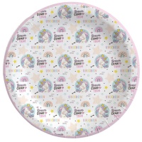 Piatti da sogno Unicorni 23 cm 6 unità