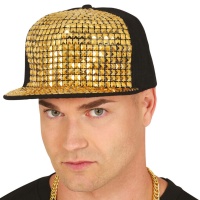 Cappello da rapper con dettagli in oro