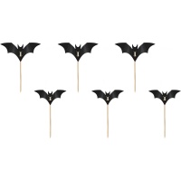 Cupcake picks per pipistrelli di Halloween - 6 unità