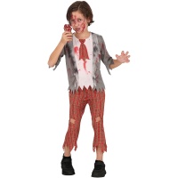 Costume da scolaretto zombie rosso per bambini