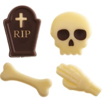 Figurine di cioccolato bianco Skulls and Bones - 80 pezzi