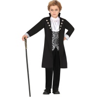 Costume da vampiro gotico argentato per bambini