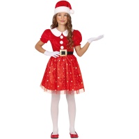 Costume da Mamma Noel glitterato per bambina