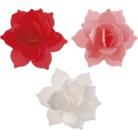 Mini nenúfares rossi, rosa e bianchi da 4,5 cm - 8 pezzi