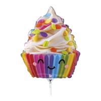 Mini palloncini cupcake sorridenti 20 x 25 cm - Grabo - 10 unità