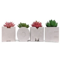 Piante di cactus artificiali con fioriera Home 32,3 x 8 x 14 cm - 4 pz.