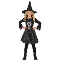 Costume da strega con stelle per bambina