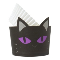 Capsule per cupcake con involucri di gatto nero - 12 pz.