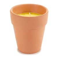 Candela profumata alla citronella in vaso di terracotta da 8 cm
