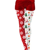 Leggings con alberi di Natale e fiocchi di neve