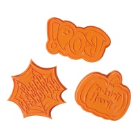 Taglierine Happy Halloween con timbri - 3 pz.