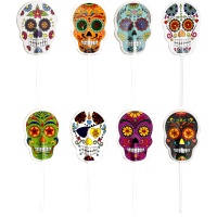 Piastrelle per cupcake Calaveras Catrinas assortite - Dekora - 16 pz.