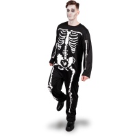 Costume da scheletro a maniche lunghe per uomo