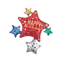 Palloncino Happy Birthday Star Silhouette 81 x 88 cm - Anagramma