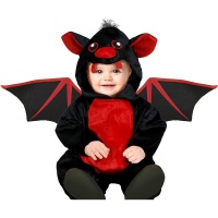 Costume da pipistrello rosso e nero per bebè