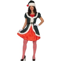 Costume da Babbo Natale rosso e verde per donna