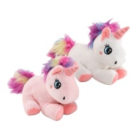 Peluche unicorno con pelliccia 16 cm - 1 pz.