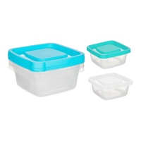 Vaschette quadrate in plastica da 850 ml assortite - 3 unità