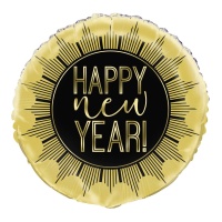 Palloncino tondo Golden Happy New Year 46 cm - Grabo