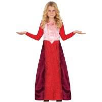 Costume da strega di Salem rosso per bambina