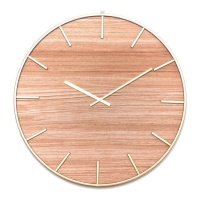 Orologio da parete in legno e oro 60 cm - DCasa