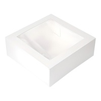 Scatola per dolci bianca con finestra 30 x 30 x 9,5 cm - Esilarante - 5 pz.