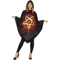 Poncho da donna con disegno satanico