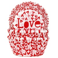 Capsule per cupcake con cuori Love - House of Marie - 50 pz.