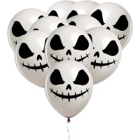 Palloncini in lattice Halloween Faccia di Teschio 30cm - 10 pz.