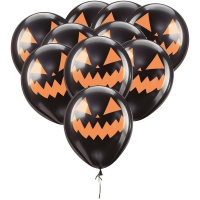 Palloncini in lattice Halloween zucca nera 30 cm - 10 pezzi