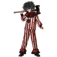 Costume da clown a strisce insanguinate per bambini