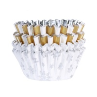 Capsule per mini cupcake natalizi in argento e oro - PME - 60 unità